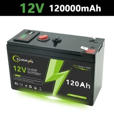 LiFePO4 12V 150Ah 배터리 4000+ 사이클 충전식 리튬 라이딩 장난감 스쿠터 어군탐지기용 내장형 BMS, 08 USB 120Ah x 1