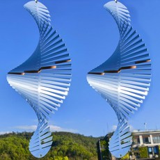 딱따구리 비둘기를 집에서 멀리할 수 있는 새 겁주기 장치 SWDCHEN 2pcs 파티오 과수원 15.8 x 5.9 고반사 304미러 스테인리스 스틸 바람 스피너 야외 정원 장식