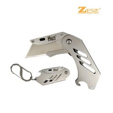 제스트 유틸리티 포켓 스텐 캇타 세트 Z-PSU1 휴대용 캠핑 칼 접이식 나이프, 회색, 1개