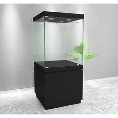 박물관 쇼케이스 유리 진열장 전시 보관함 LED 디스플레이, 60cmx60cmx160cm 블랙 조명