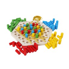 木質對戰連鎖棋遊戲 兒童益智木製玩具棋盤思維訓練教育玩具, 1個, 對戰連鎖棋