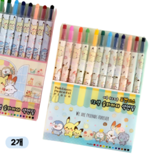 [글리즈] 포켓몬 포켓피스 12색 슬라이더 국산 색연필, 1세트, 2개