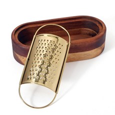 박스 치즈 강판 용기 스테인리스 파르메산 나무 손잡이 분쇄기 제스터 주방 휴대용 스푼 강판-골드 색상(핸들 포함), Without Handle