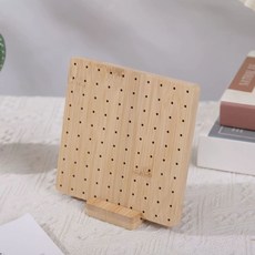 대나무 원목 보드 봉제용 목재 봉제판, 1개, 사각 15x15cm 받침대 포함