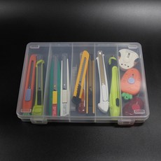 옐로우그린 일본제 세로 5분할케이스, 1개, 반투명