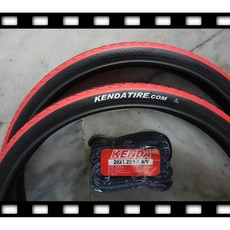 KENDA 建大 20X1.35 (406系列) 防刺胎 腳踏車外胎 K-1082, 1個, 紅黑色 2條外胎+2條內胎【法式】