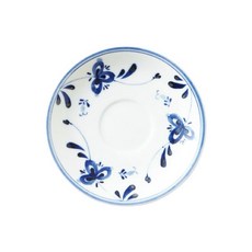 日本進口 陶彩 Blue Leaf 輕量咖啡杯盤組/花茶, 1個, 盤