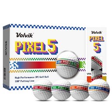 볼빅 골프공 픽셀5 고반발 아트볼 3피스, 멀티, 12개입, 3개