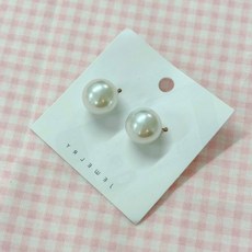 빅 진주 은침 귀걸이 혼주 한복 웨딩 데일리 드레스 14mm 클래식