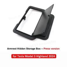 테슬라 호환 모델 3 + 하이랜드 2024 팔걸이 숨겨진 보관함 마그네틱 센터 콘솔 정리함 인 정보, 02 Press version