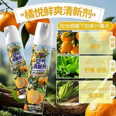 Global Warehouse 空氣清新劑 橘子、檸檬、蜜桃、綠茶香氛噴霧, 1個, 大容量380ml【橘悅鮮爽】
