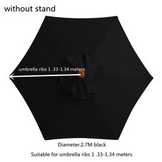 비치 자외선 차단 리브 교체 커버 우산 파라솔 캐노피 햇빛가리개 방수 정원 미터, 2 7m Bla for 8 Rib