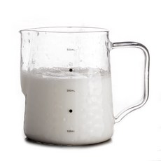 눈금 글라스 밀크저그 500ml 계량 유리저그 계량컵, 1개, 단일