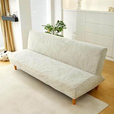 소파 커버 리폼용 패브릭 팔걸이없는 접이식 방수형, 1개, 리프 샌드 라이트그레이