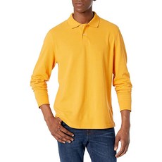 AmazON 온 Essentials 남성용 슬림핏 긴소매 피케 폴로티 라이트 그레이 헤더 (LIGHT GREY HeaTHE 더r) XXL 159136