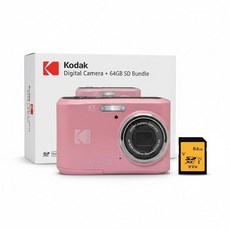 코닥 PIXPRO FZ45 Friendly Zoom 16MP 1080p 풀 HD 디지털 카메라 파스텔 핑크 메모리 카드 번들 2개 품목 6955, 코닥 PIXPRO FZ45 Friendly Zoom 1
