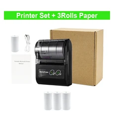 58mm 휴대용 미니 열 POS 프린터 블루투스 무선 영수증 빌 메이커 모바일 지원 Loyverse e-Boleta, 04 Standard Set 4Rolls