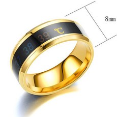 열표시반지 온도 체온 진실 반지 열체크 열측정 지능형 스마트, 골드10호, 1개