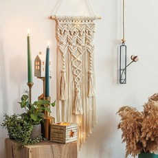 월행잉 대형 마크라메 벽장식 벽걸이 인테리어 장식 드림캐쳐 거실 소품 감성 빈티지 패브릭, U. 예링 D 35 x65cm