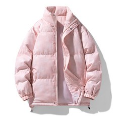 做舊棉服情侶款 加厚麵包服 純色男女同款短款棉衣 - 冬季禦寒鎖溫