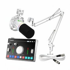 마오노 캐스터 AMC2 NEO PD200X 스트리밍 방송용 오디오 믹서 마이크 스탠드, 화이트