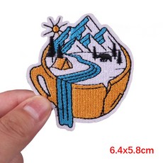 UFO 자수 패치 마운틴 캠핑 의류에 대한 패치에 철 열 접착 버섯 바느질 스티커, PE7579CT