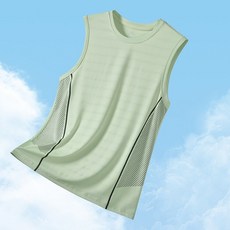 男士無袖涼感背心 冰絲透氣運動休閒上衣