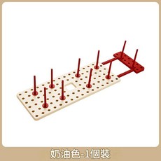 奶油色廚房碗盤收納架 12立柱 1個裝, 奶油色 12立柱, 1套