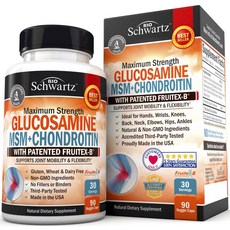 Bio Schwartz Maximum葡萄糖胺&MSM&軟骨素植物膠囊, 90顆, 1罐