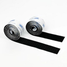 기프템 찍찍이 테이프 초강력 벨크로 2.5cm x 100cm 암수한세트, 블랙, 1개