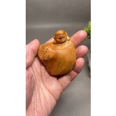 天然太行崖柏 彌勒佛 瘤花 閃電紋, 如圖所示, 1個