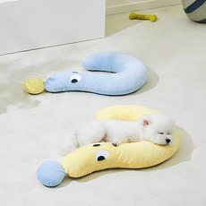 루본 떡실신 사심가득 강아지 고양이 베개 바디필로우, 옐로우, 1개