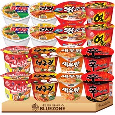 컵라면 큰사발 용기 라면 세트 너구리2개 왕뚜껑2개 육개장2개 김치사발면2개 신라면2개 새우탕2개 진라면매운맛2개 열라면2개 라면스틱2개