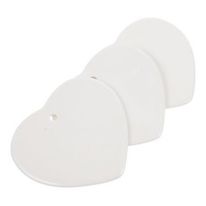 DOITOOL 3피스 빈 세라믹 장식품 하트 모양 DIY 펜던트 공예 세라믹 장식품 다기능 장식 태그 431302, 7.4X7cm