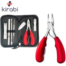 Kirabi 指甲刀套裝趾甲鉗大厚趾甲剪指甲護理耐趾甲剪 6 件套 Y601, 紅色, 1組