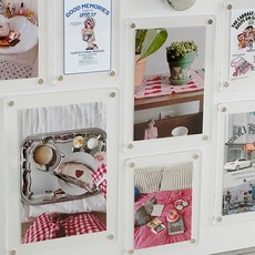 이이공브이샵 미니멀 라운드 투명 아크릴 액자 냉장고자석 붙이는 자석액자, 1개, one color