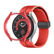 티엑스엘엑스 갤럭시 워치 D버클 실리콘 스트랩 보호 케이스 세트, 레드, 1개