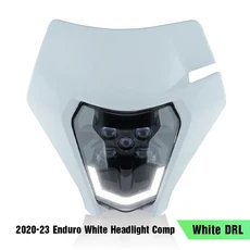 PowerZone 오토바이 헤드 라이트 전조등 Supermoto Fairing For KTM EXC SXF MX 먼지 자전거 Enduro 블랙, 13 White Headlight