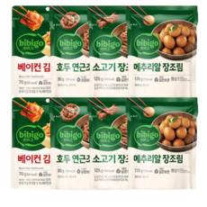 비비고 반찬(베이컨김치볶음2+호두연근조림2+소고기장조림2+메추리알장조림2), 1세트, 910g