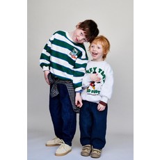 국내배송 ZARA 자라 아동 키즈 주니어 스트라이프 패치 스웨트셔츠 그린 크림 7878534098 1791266