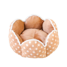 羊羔絨花瓣形寵物窩 點點造型 冬季保暖舒適, 묵인하다