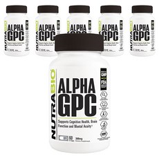 NUTRABIO 無麩質Alpha GPC素食膠囊 300mg, 6個, 60 件