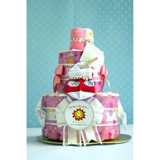 하기스기저귀케이크3단 실속있는 친구 출산 백일 돌선물, 28개, 28매