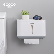 【ECOCO】意可可浴室紙巾盒 衛生間 紙巾盒 廁所 收納 衛生紙 置物架 抽紙盒 廁紙盒 壁掛式 防水卷 紙筒, 1個