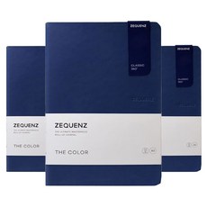 지퀀스 타임밸류 360 도트 더 컬러 노트 A5 L 100매입, 다크 네이비, 3개