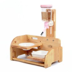 강아지 식수대 스탠드 물통 애견 음수 급수기 단일그릇원목도자기식탁(급수기없음) 고양이, 1개