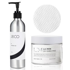 제이엔코 유수분제거 프리 왁스 겔 250ml + 라몽 DIY 엠보 패드 70p, 1세트