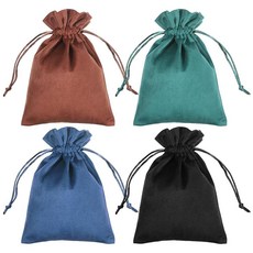 InnoHHustle 주사위 가방 4개 부드러운 벨벳 선물 가방 18 x 13cm7.1 5.1인치 드로스트링 파우치 타로 백 주얼리 조절 가능한 룬 카드 크리스탈 주얼리, InnoHHustle 주사위 가방 4개, 부드러운 벨벳