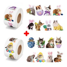2롤세트 고양이 스티커 500pcs, 01. 혼합(S6221) 500매, 1개