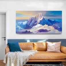 御畫房 玉山國家一級畫師手繪油畫60x120cm，客廳臥室裝飾藝術品，提升居家品味, 1個